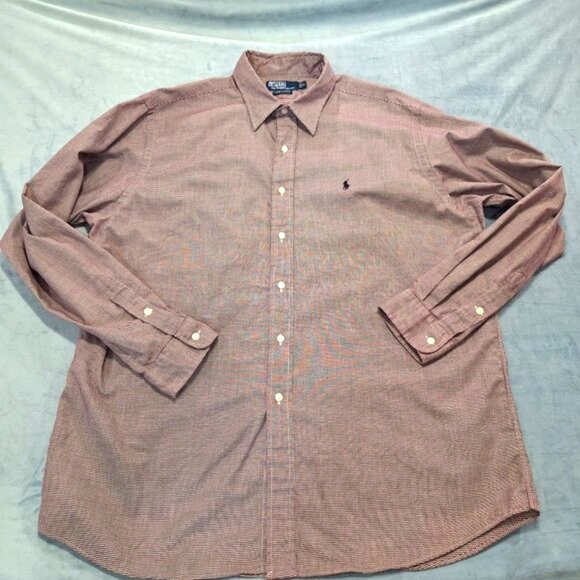 Vintage Ralph Lauren Button Down Red/White Checkered Men XL Long Sleeve Shirt - Picture 7 of 11